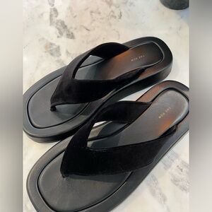 The Row Black Ginza sandals. Worn twice! Excellent condition